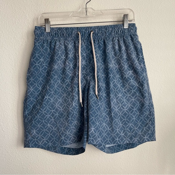 Faherty Geometric Pattern Swim Trunks Board Shorts - Picture 1 of 6